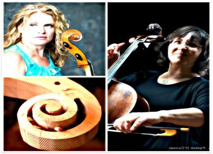 photo two cellists Sarah Friberg and Colleen McGary-Smith formed Tutti Bassi